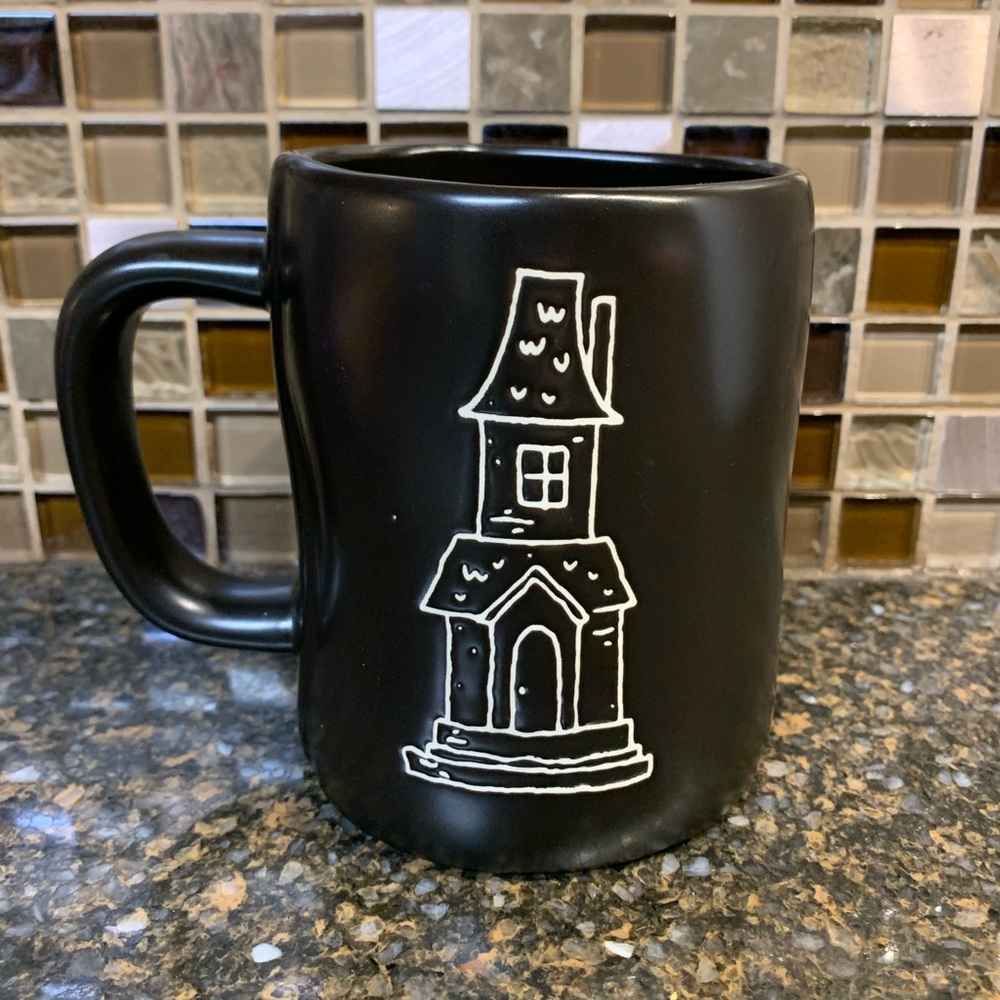 Rae Dunn Happy Haunting haunted house black mug - Picture 2 of 2